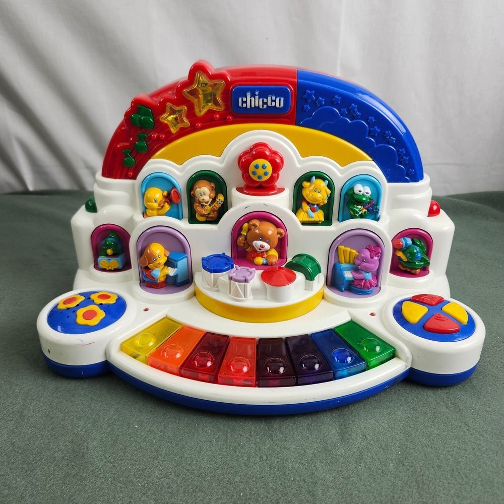 Vintage Chicco Animal Orchestra Piano Keyboard Toy Sounds And Lights Working!!!!